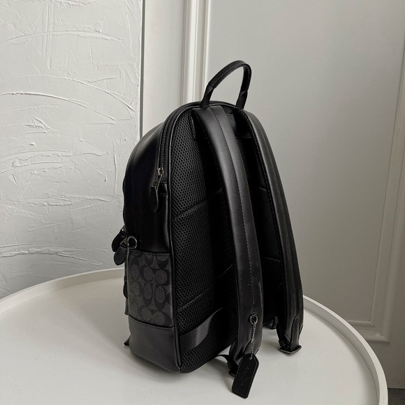 coach black signature backpack Coach Black Signature Backpack with Varsity Stripes Description: